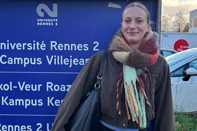 Margaux est étudiante à l'université de Rennes 2.